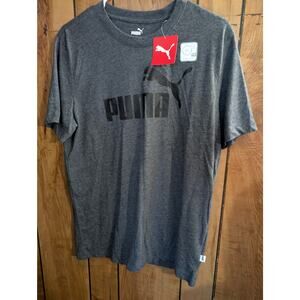 Medium M Med Puma Dry Cell Drycell‎ Dark Gray Heather T Tee Shirt Big Kitty Logo